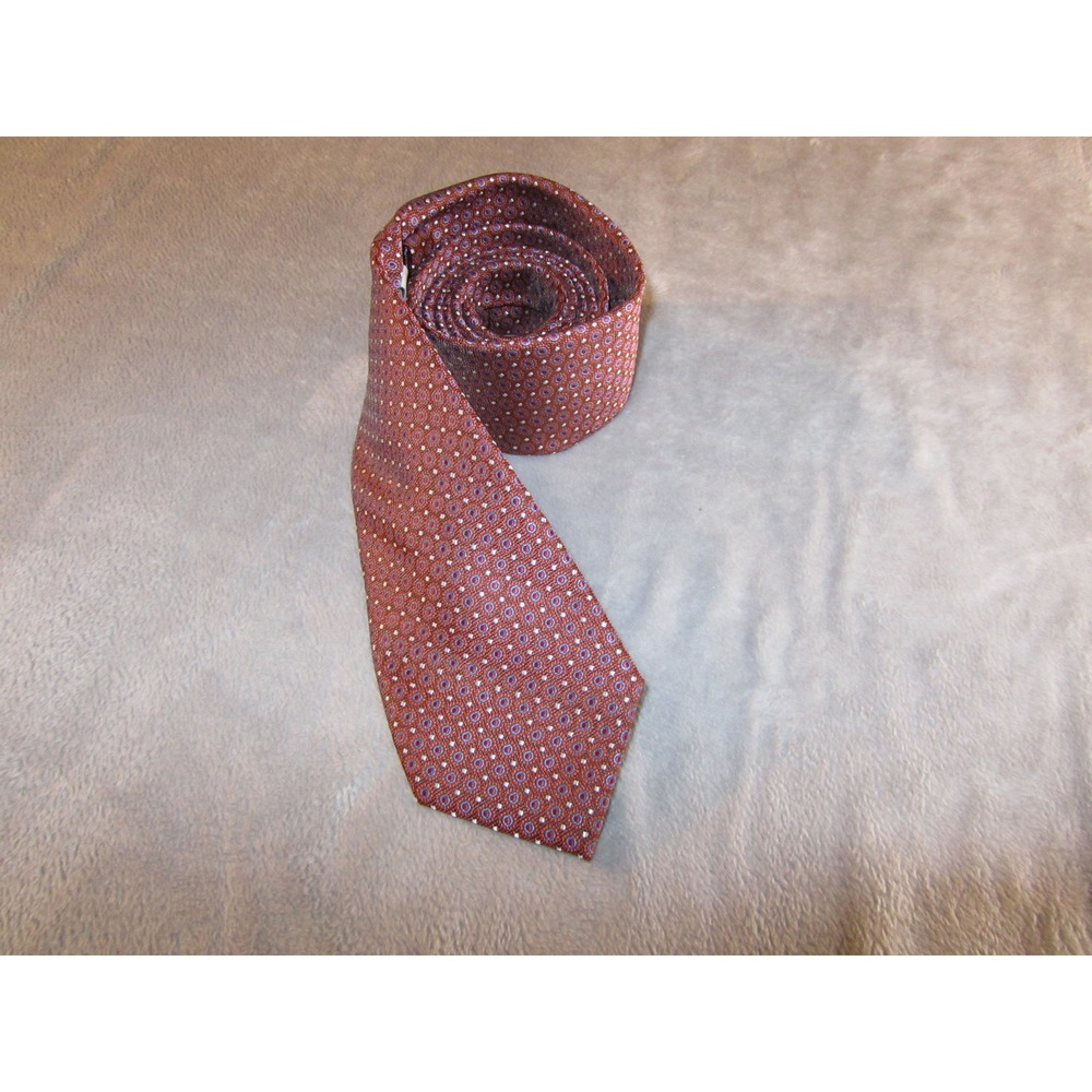 Perry Ellis Portfolio Mens Orange Bratton Neat Geometric Necktie 2PC8-3032 NWT